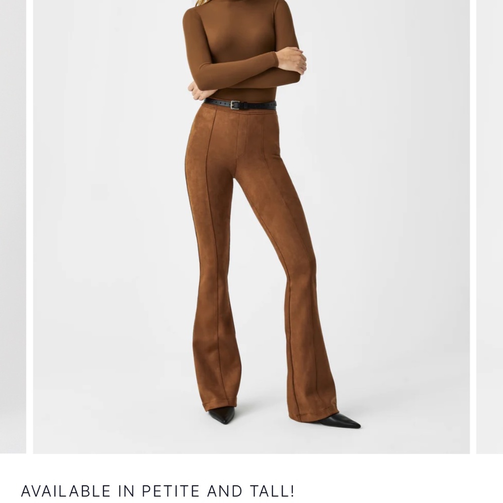 Faux Suede Flare Pants Spanx NWT